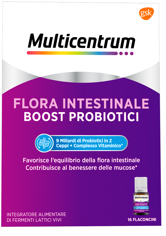 MULTICENTRUM FLORA INTESTINALE BOOST PROBIOTICI 16 FLACONCINI - Farma Nice