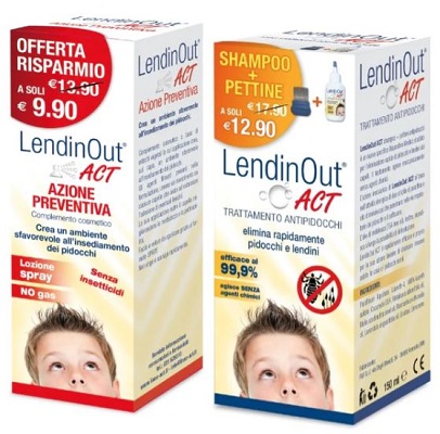 LENDINOUT ACT KIT ANTIPIDOCCHI SHAMPOO 150 ML + PETTINE + SPRAY AZIONE PREVENTIVA 100 ML - Farma Nice