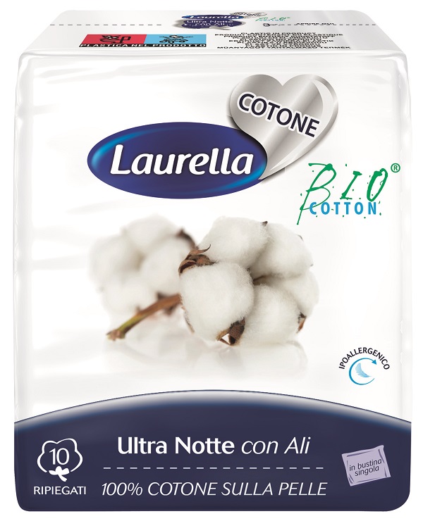 ASSORBENTE LAURELLA PER DONNA IN COTONE ULTRA ALI NOTTE 10 PEZZI - Farma Nice