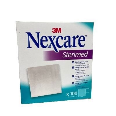 GARZA COMPRESSA NEXCARE STERIMED IN COTONE 20 FILI 18X40CM MULTILINGUAL 12 PEZZI - Farma Nice