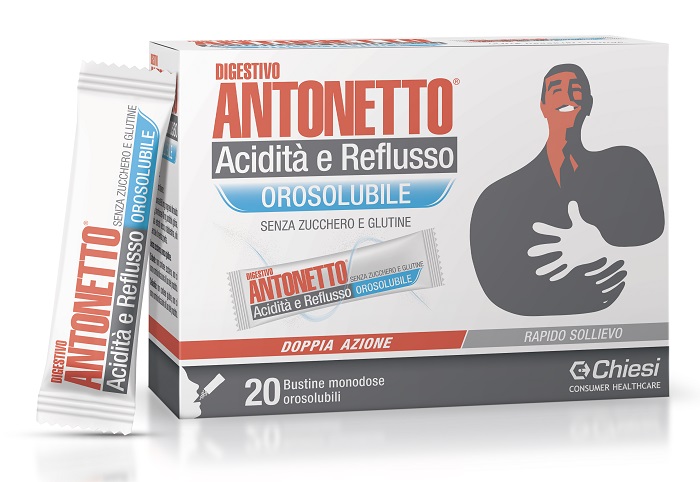 DIGESTIVO ANTONETTO ACIDITA' E REFLUSSO OROSOLUBILE 20 BUSTINE - Farma Nice