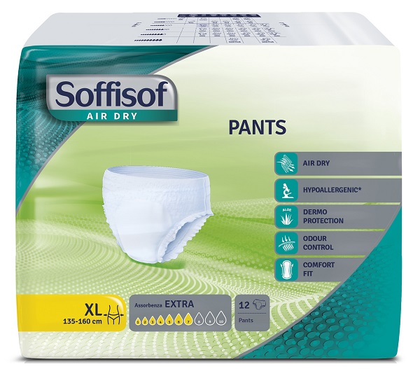 PANNOLONE SOFFISOF AIR DRY PANTS EXTRA EXTRA LARGE 12 PEZZI - Farma Nice