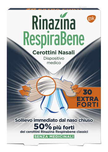 RINAZINA RESPIRABENE CEROTTINO EXTRA FORTE 30 PEZZI - Farma Nice