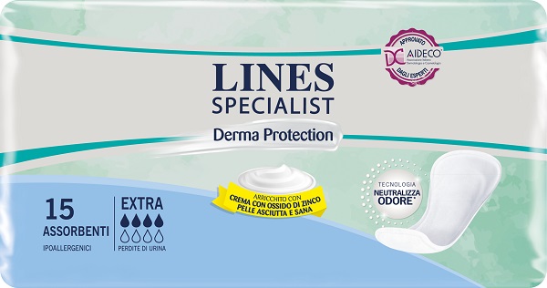 LINES SPECIALIST DERM PANNOLONE SAGOMATO EXTRA 15 PEZZI - Farma Nice