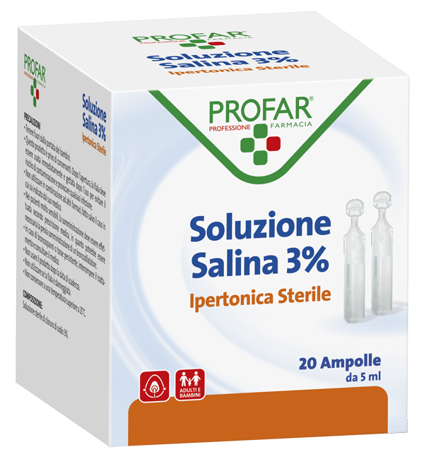 SOLUZIONE IPERTONICA 3% PROFAR 5 ML 20 PEZZI - Farma Nice