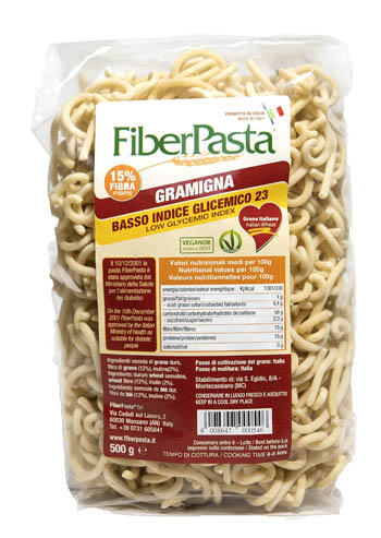 FIBERPASTA GRAMIGNA BASSO INDICE GLICEMICO 500 G - Farma Nice