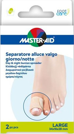 MASTER-AID FOOT CARE DIVARICATORE ALLUCE GIORNO/NOTTE TAGLIA L 2 PEZZI - Farma Nice
