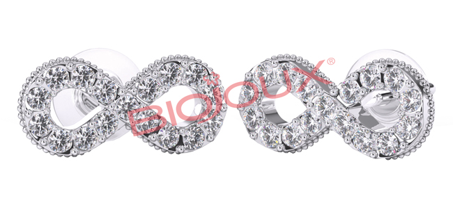 ORECCHINI POST FORATURA INFINITY CRYSTALS BJT987 - Farma Nice