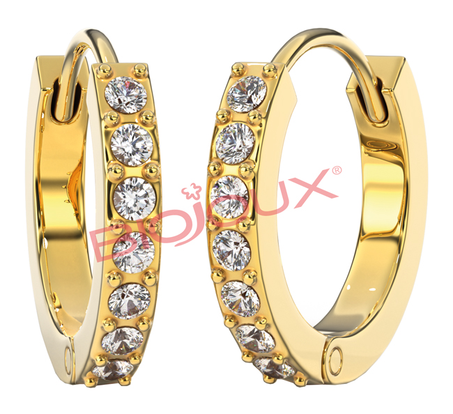 ORECCHINI POST FORATURA CRYSTAL HOOP 14GP BJT991 - Farma Nice