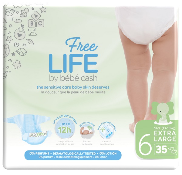 FREELIFE BY BEBECASH PANTS XL TAGLIA 6 17 KG+ GIROVITA FINO A 72 CM 18 PEZZI - Farma Nice