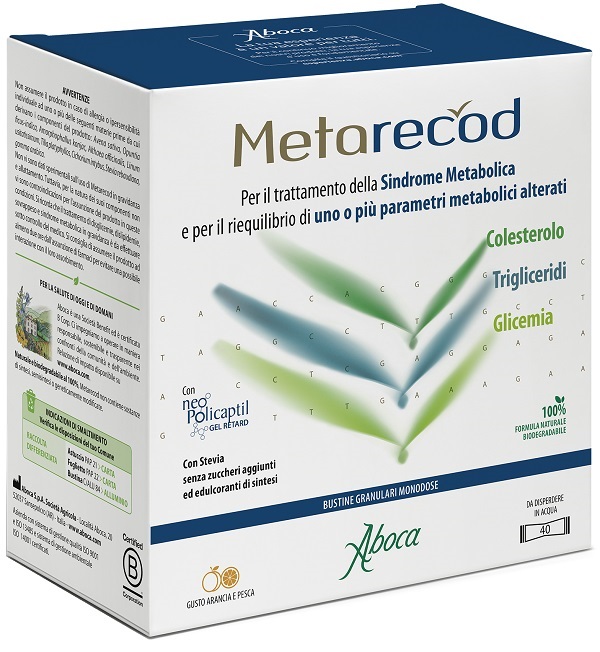 METARECOD 40 BUSTINE GRANULARI X 2,5G GUSTO ARANCIA E PESCA - Farma Nice