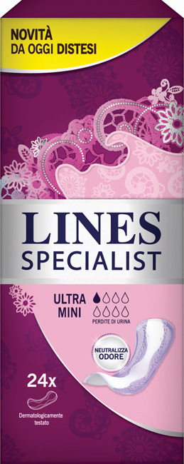 PANNOLONE SAGOMATO LINES SPECIALIST ULTRAMINI 24 PEZZI FARMA - Farma Nice