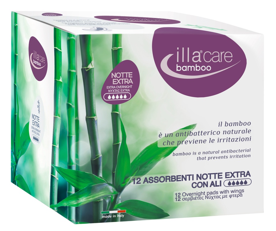ILLA CARE BAMBOO ASSORBENTI NOTTE EXTRA 12 PEZZI - Farma Nice