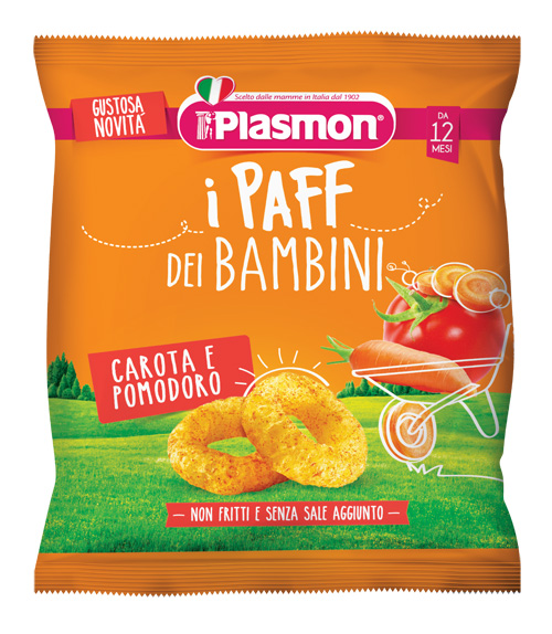 PLASMON DRY SNACK PAFF CAROTA POMODORO 15 G - Farma Nice