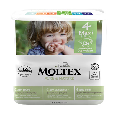 PANNOLINI MOLTEX PURE & NATURE MAXI 7-14 KG TAGLIA 4 29 PEZZI - Farma Nice