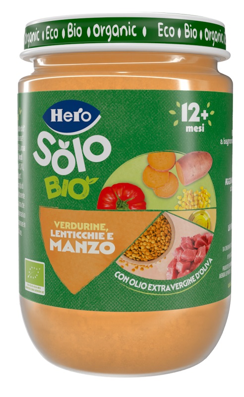 HERO SOLO OMOGENEIZZATO VERDURINE LENTICCHIE MANZO 100% BIO 190 G - Farma Nice