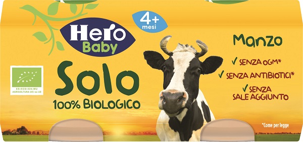 HERO SOLO OMOGENEIZZATO MANZO 100% BIO 2X80G - Farma Nice
