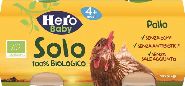 HERO SOLO OMOGENEIZZATO POLLO 100% BIO 2X80G - Farma Nice