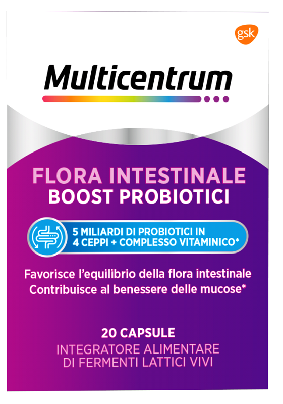 MULTICENTRUM FLORA INTESTINALE BOOST PROBIOTICI 20 CAPSULE - Farma Nice