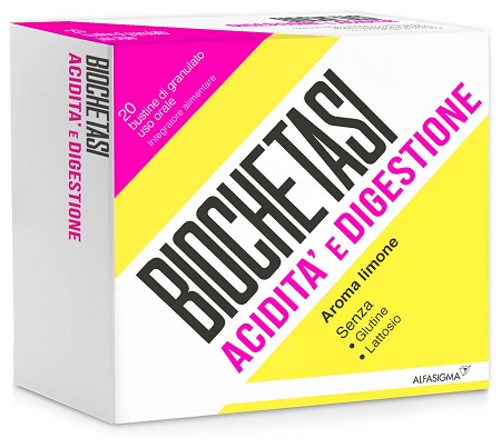 BIOCHETASI ACIDITA' E DIGESTIONE 20 BUSTE GRANULATO AROMA LIMONE - Farma Nice