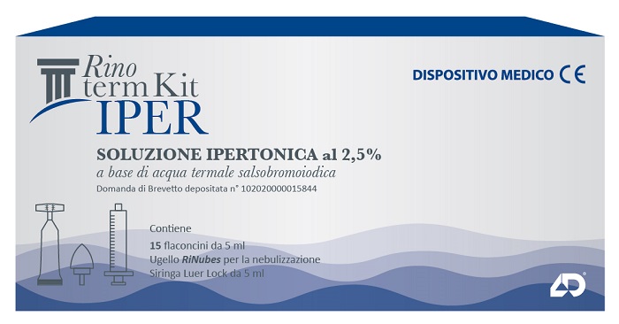 RINOTERM KIT IPER 15 FLACONCINI DA 5 ML + UGELLO RINUBES PER NEBULIZZAZIONE + SIRINGA LUER LOCK DA 5 ML - Farma Nice