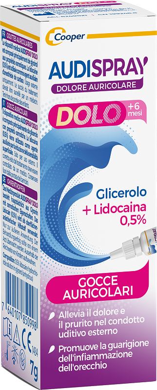 AUDISPRAY DOLO +6 MESI GOCCE AURICOLARI BAMBINI 7 G - Farma Nice
