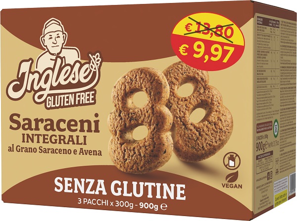 INGLESE BISCOTTI INTEGRALI GRANO SARACENO PROMO FORMATO SCORTA 900 G - Farma Nice