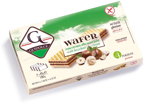 WAFER CON CREMA ALLA NOCCIOLA 4 PORZIONI X 45 G - Farma Nice