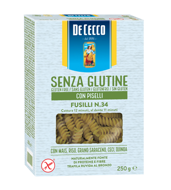 DE CECCO FUSILLI N34 CON PISELLI 250 G - Farma Nice