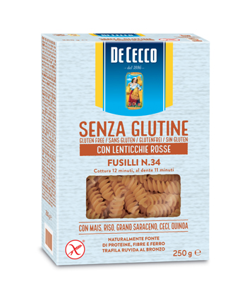 DE CECCO FUSILLI N34 LENTICCHIE ROSSE 250 G - Farma Nice
