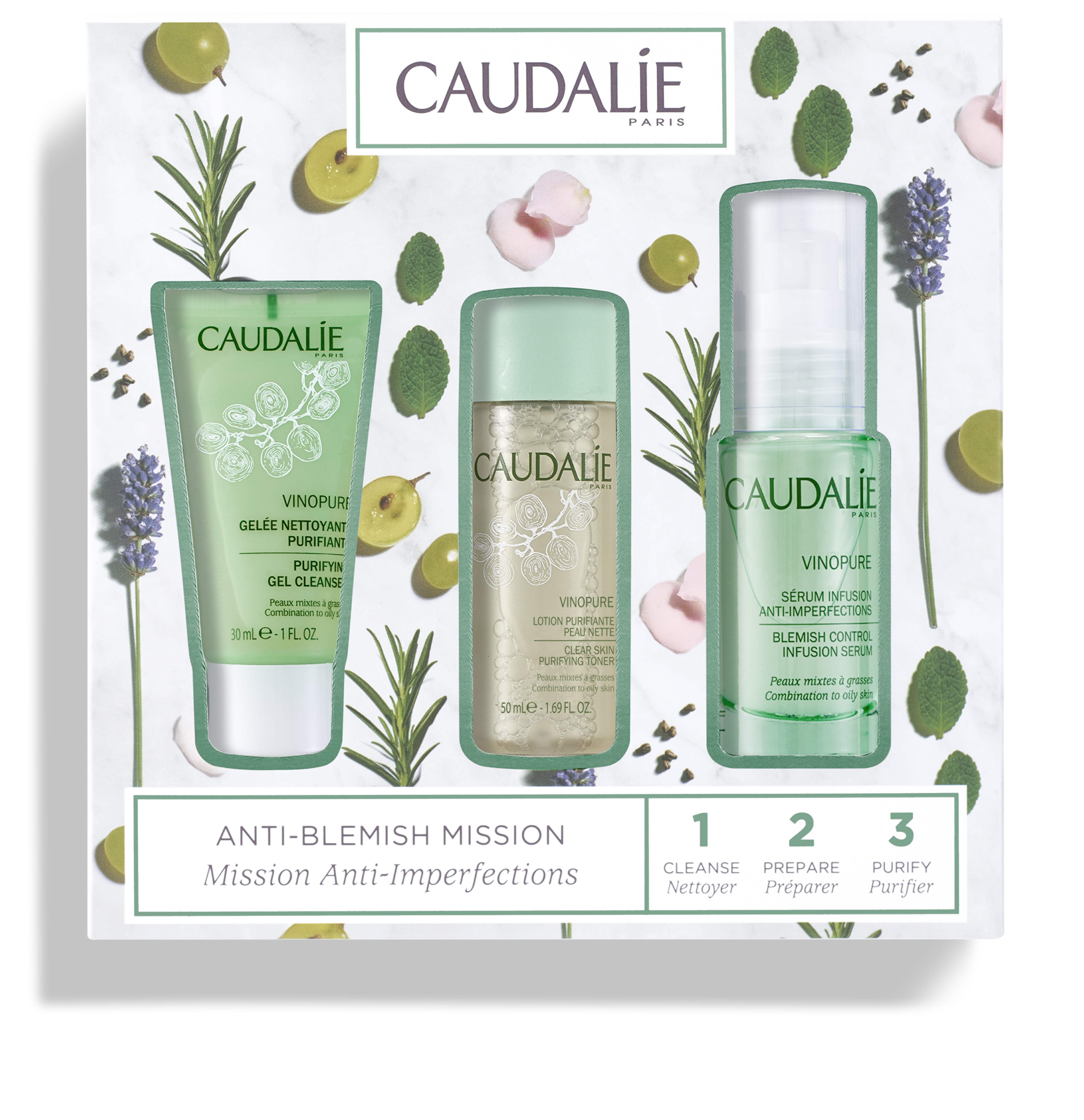 VINOPURE COFANETTO SIERO 1,2,3 2020 SIERO 30 ML + TONICO 50 ML + GEL DETERGENTE 30 ML - Farma Nice