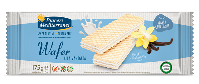 PIACERI MEDITERRANEI WAFER VANIGLIA 175 G - Farma Nice