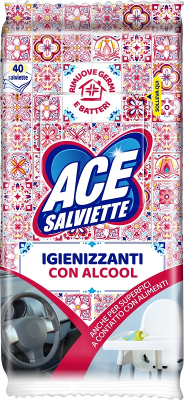 ACE SALVIETTE IGIENIZZANTI ALCOOL 40 PEZZI - Farma Nice