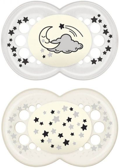 MAM SUCCHIETTO ORIGINAL NIGHT 6+ MESI SILICONE NEUTRO 2 PEZZI - Farma Nice