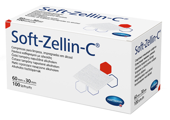 SOFT ZELLIN C TAMPONE NON STERILE IMBEVUTO DI ALCOL 100 PEZZI - Farma Nice
