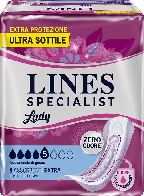 ASSORBENTI PER INCONTINENZA LINES SPECIALIST LADY 8 EXTRA 8 PEZZI - Farma Nice