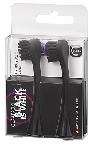 CURAPROX TESTINE RICAMBIO BLACK IS WHITE HYDROSONIC DUO PACK BLACK 2 PEZZI - Farma Nice