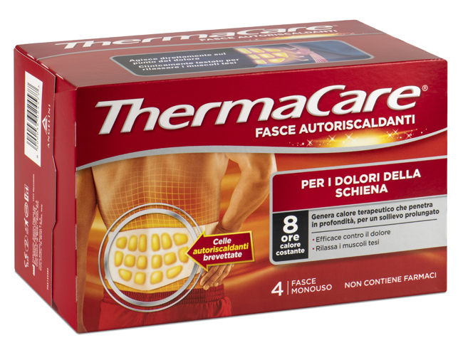 FASCIA AUTORISCALDANTE A CALORE TERAPEUTICO THERMACARE SCHIENA 4 PEZZI - Farma Nice