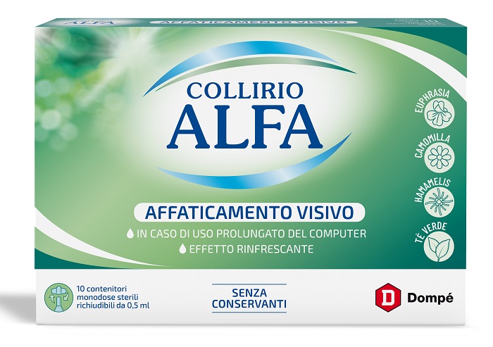 Alfa Collirio Affaticamento visivo 10 flaconcini monodose da 0,5 ml - Farma Nice