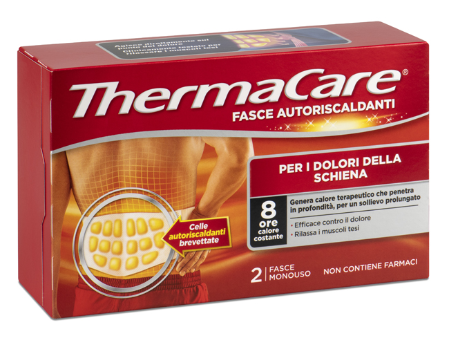 FASCIA AUTORISCALDANTE A CALORE TERAPEUTICO THERMACARE SCHIENA 2 PEZZI - Farma Nice