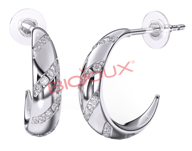 BJT209 ORECCHINI ADELAIDE HEART STAINLESS STEEL - Farma Nice