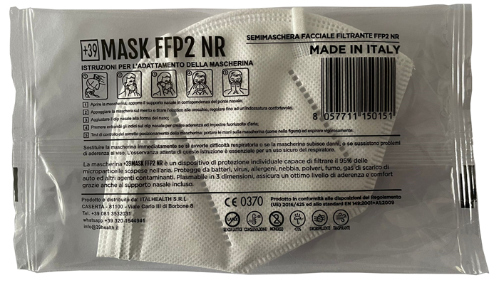 MASCHERINA +39MASK FFP2 BIANCO 15 PEZZI - Farma Nice