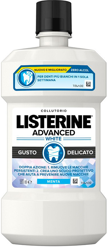 LISTERINE ADVANCED WHITE 500 ML GUSTO DELICATO - Farma Nice