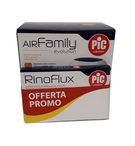 BUNDLE PROMO CON AEROSOL AIR FAMILY EVO + RINOFLUX 2ML 20PZ + RINOFLUX 5ML 20PZ - Farma Nice