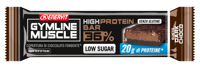 ENERVIT GYMLINE PROTEIN BAR 36% BARRETTA DARK CHOCOLATE 55 G - Farma Nice