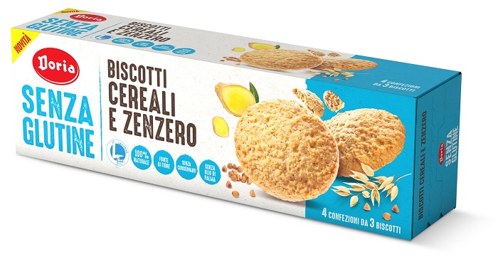 DORIA BISCOTTI CEREALI-ZENZERO 4X37,5 G - Farma Nice