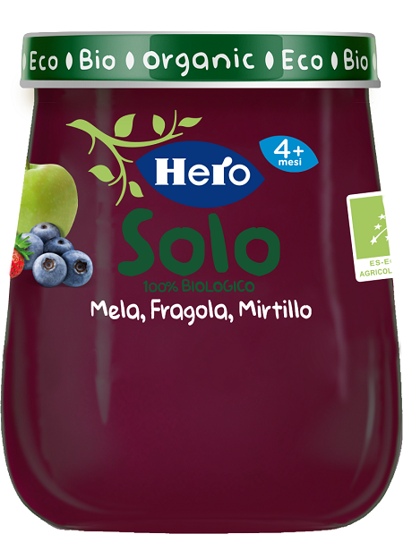 HERO BABY SOLO OMOGENEIZZATO MELA FRAGOLA MIRTILLO 120 G - Farma Nice