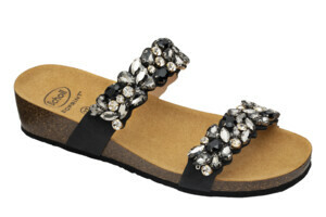 MARYLIN 2 STRAPS MICROFIBRE+JEWELRY W NERO/MULTI 40 - Farma Nice