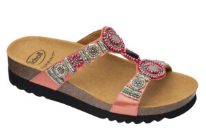 NEW BOGOTA' WEDGE SATIN+BEADS W CORALLO 37 - Farma Nice