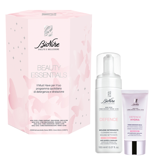 BEAUTY ESSENTIALS KIT NATALE 2021 DEFENCE HYDRA CREMA RICCA 50 ML + DEFENCE MOUSSE DETERGENTE 200 ML - Farma Nice